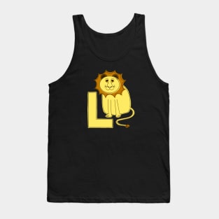 L is for Lion - Yellow L Initial Tank Top